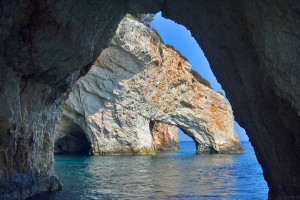 De blauwe grotten van Zakynthos