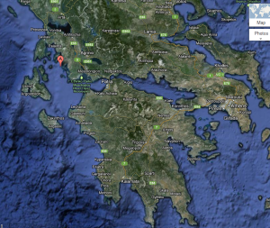 Locatie van het eilandje Oxeia op Google Maps