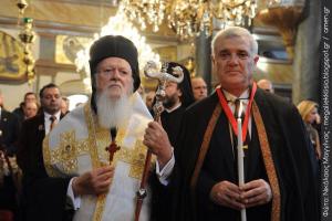 Patriarch Bartholomeus en oligarch Dimitris Melissanidis
