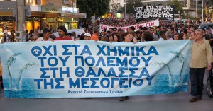 demonstratie in Chania op 5 juni